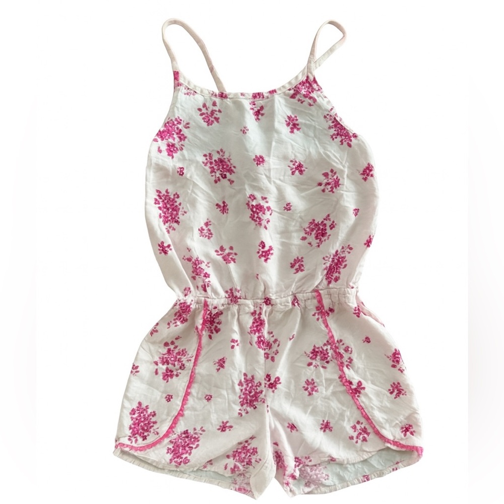 Girls 7/8 Floral Pink Kids Romper